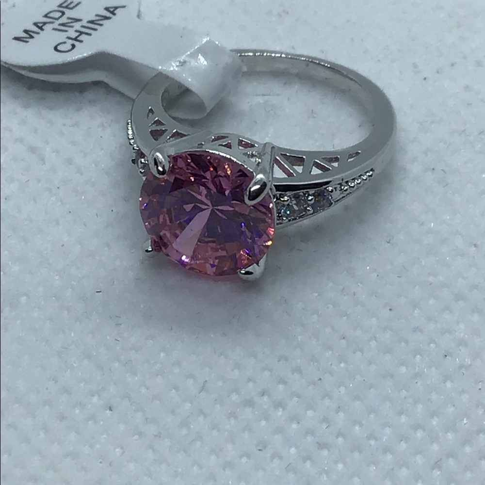 925 ss pink sapphire ring
